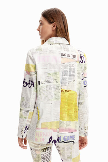 Newspaper collage blazer | Desigual