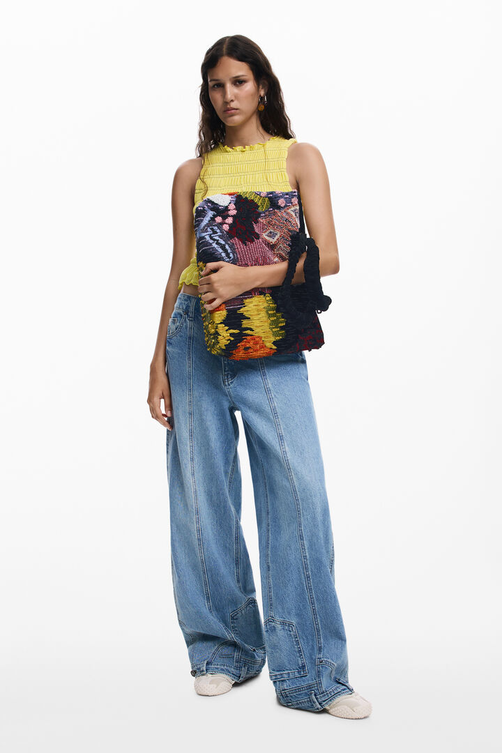 Medium beaded shoulder bag | Desigual