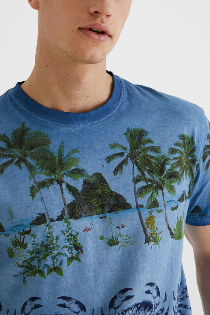Camiseta tropical 100% algodón | Desigual