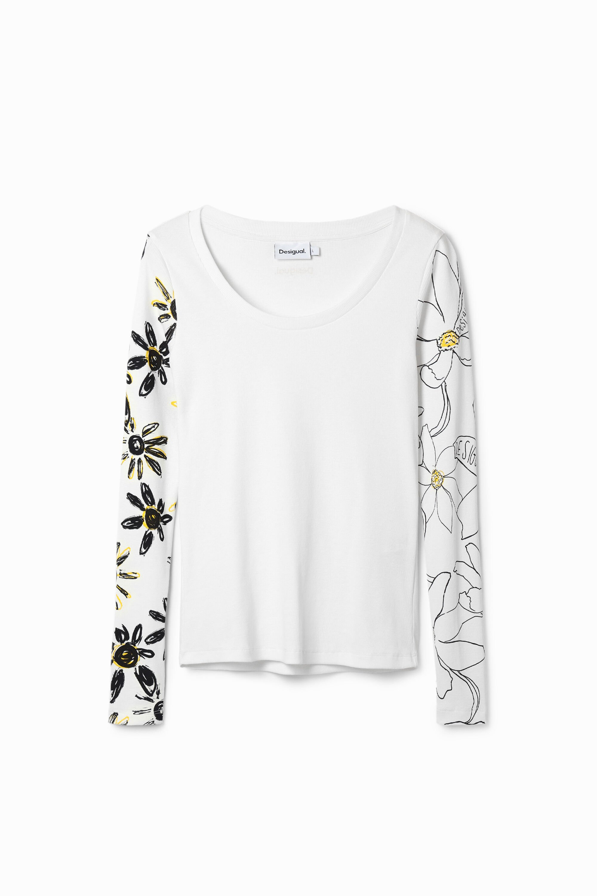Camiseta canalé flores