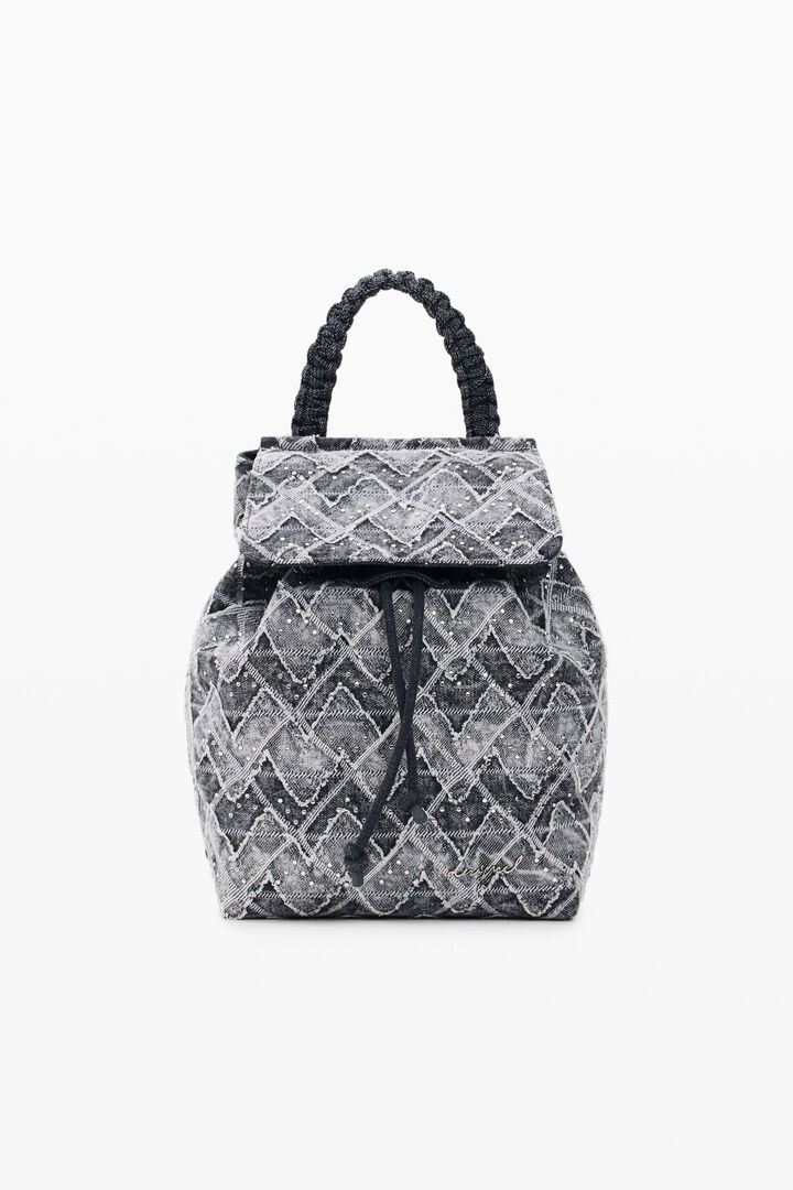 Small denim zigzag backpack