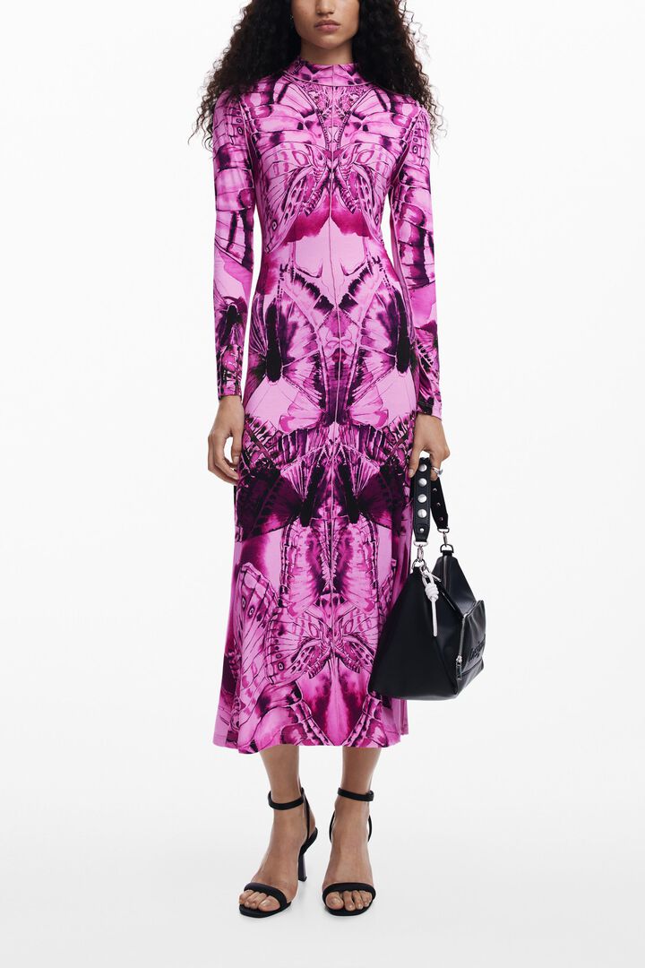 Vestido midi mariposa | Desigual
