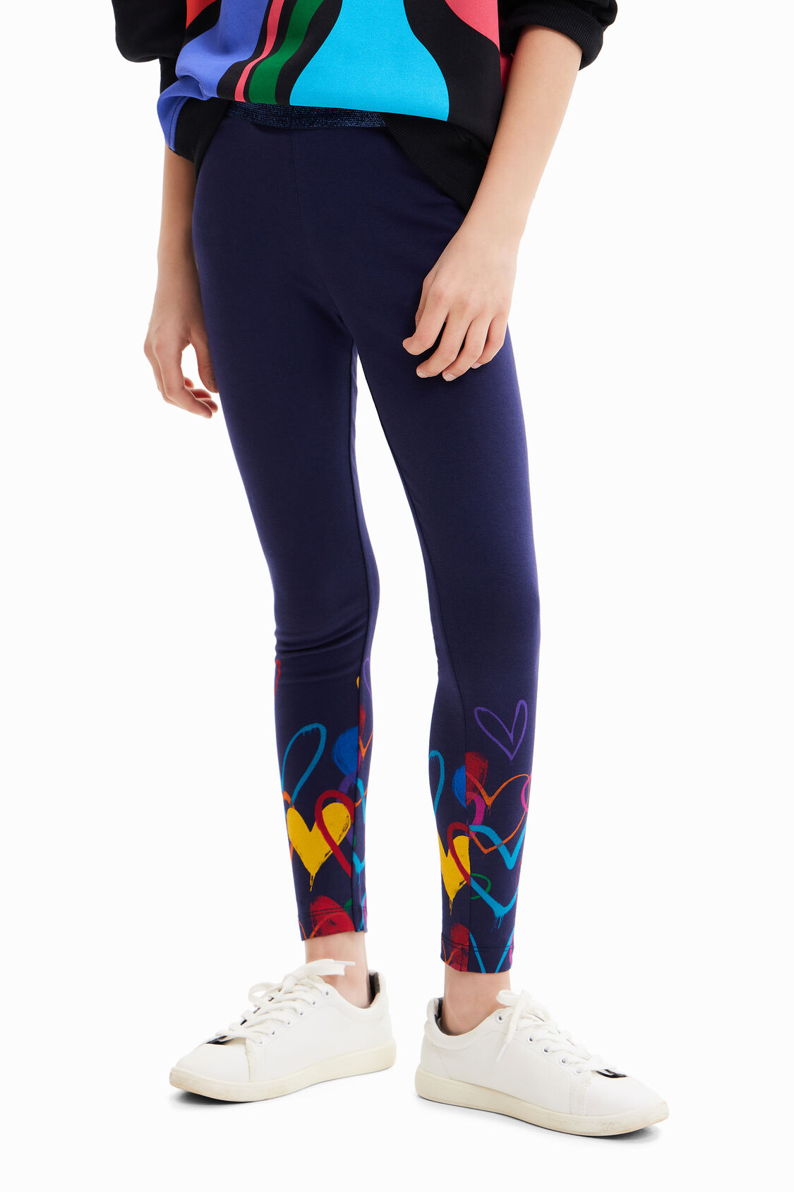 arbusto borde miseria Leggings largos corazones de niña | Desigual.com