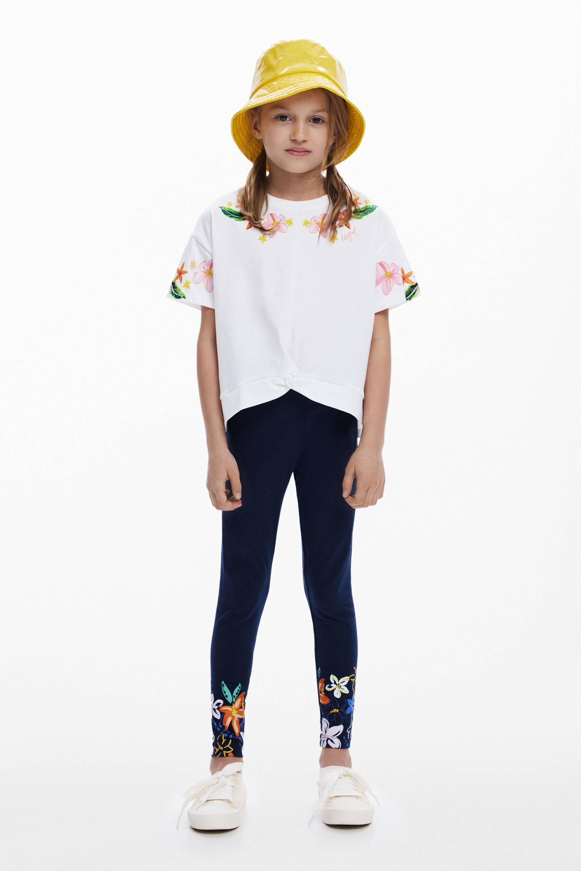 Floral leggings - BLUE - L