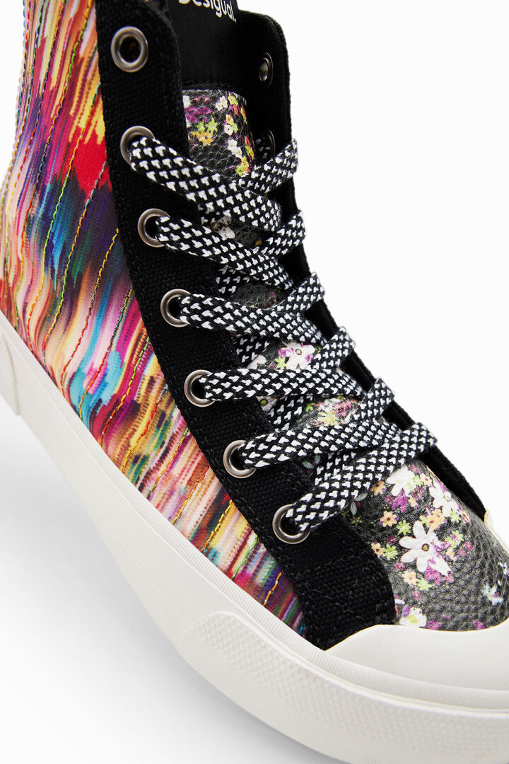 High-top glitch patchwork sneakers | Desigual