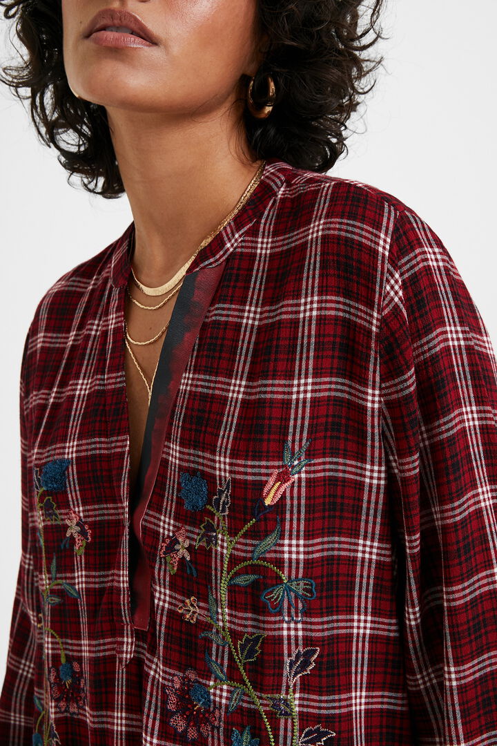 Tartan blouse embroideries | Desigual