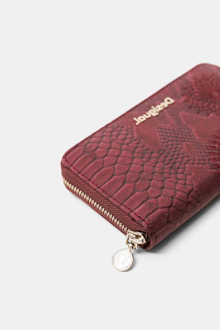 Rectangular reptile leather effect wallet | Desigual