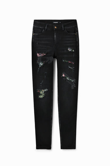 fringe death Flight Ripped skinny jeans | Desigual.com