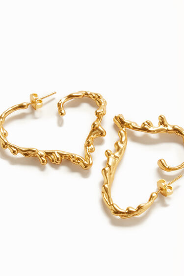Zalio gold plated heart earrings | Desigual