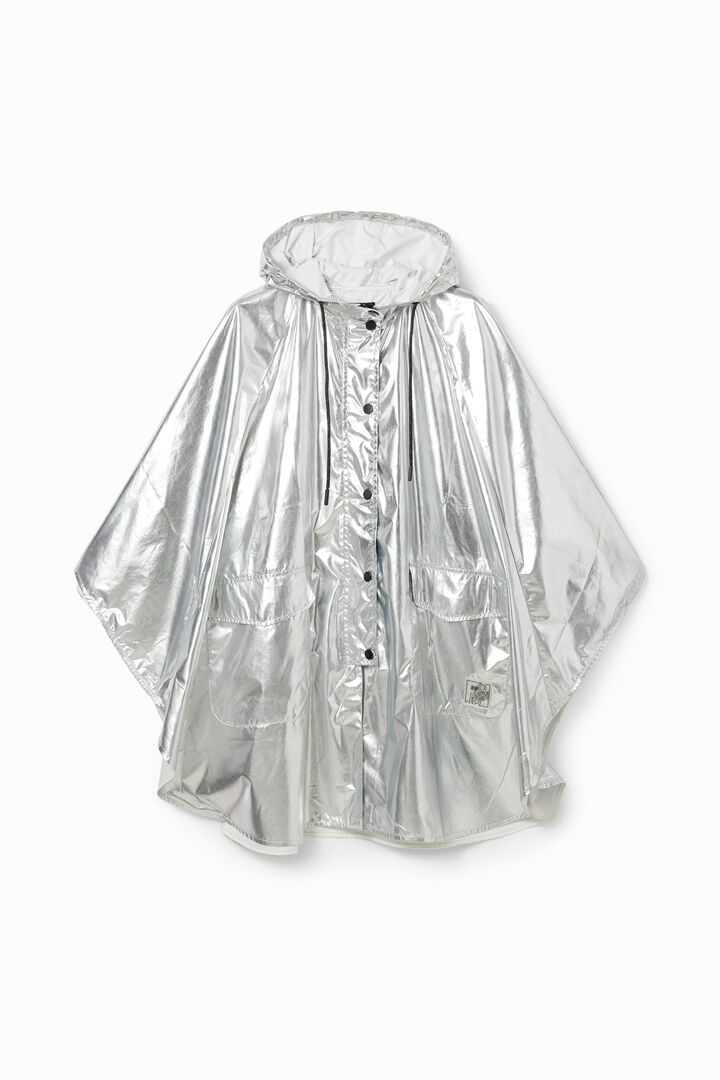 Metallic laminated rain poncho