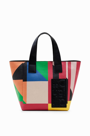 Pisana nakupovalna torba z geometrijskim vzorcem | Desigual