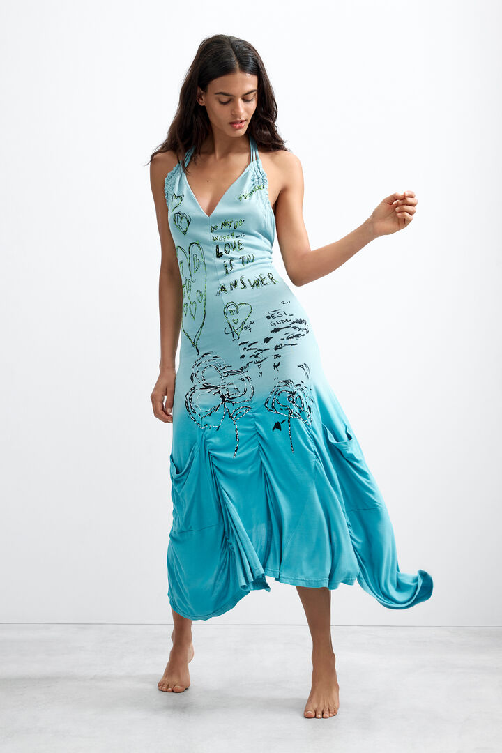 Vestido Halter Leterring Vintage