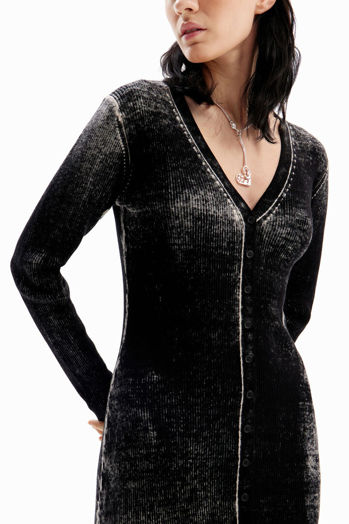 Distressed short knit dress | Desigual