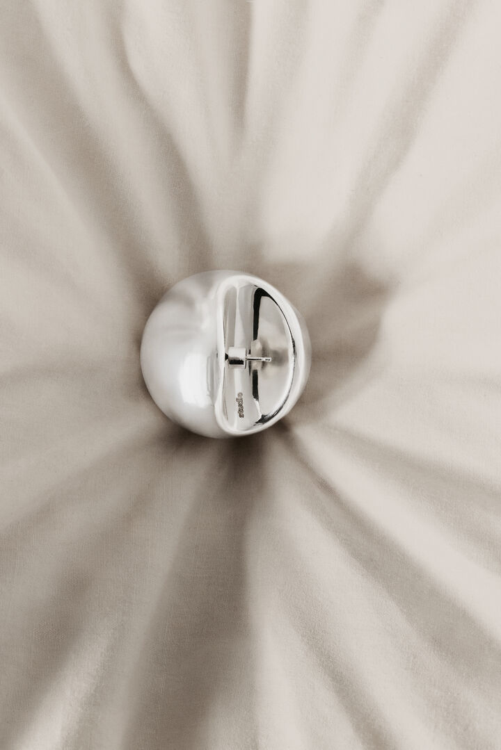 Silver moon earring studio