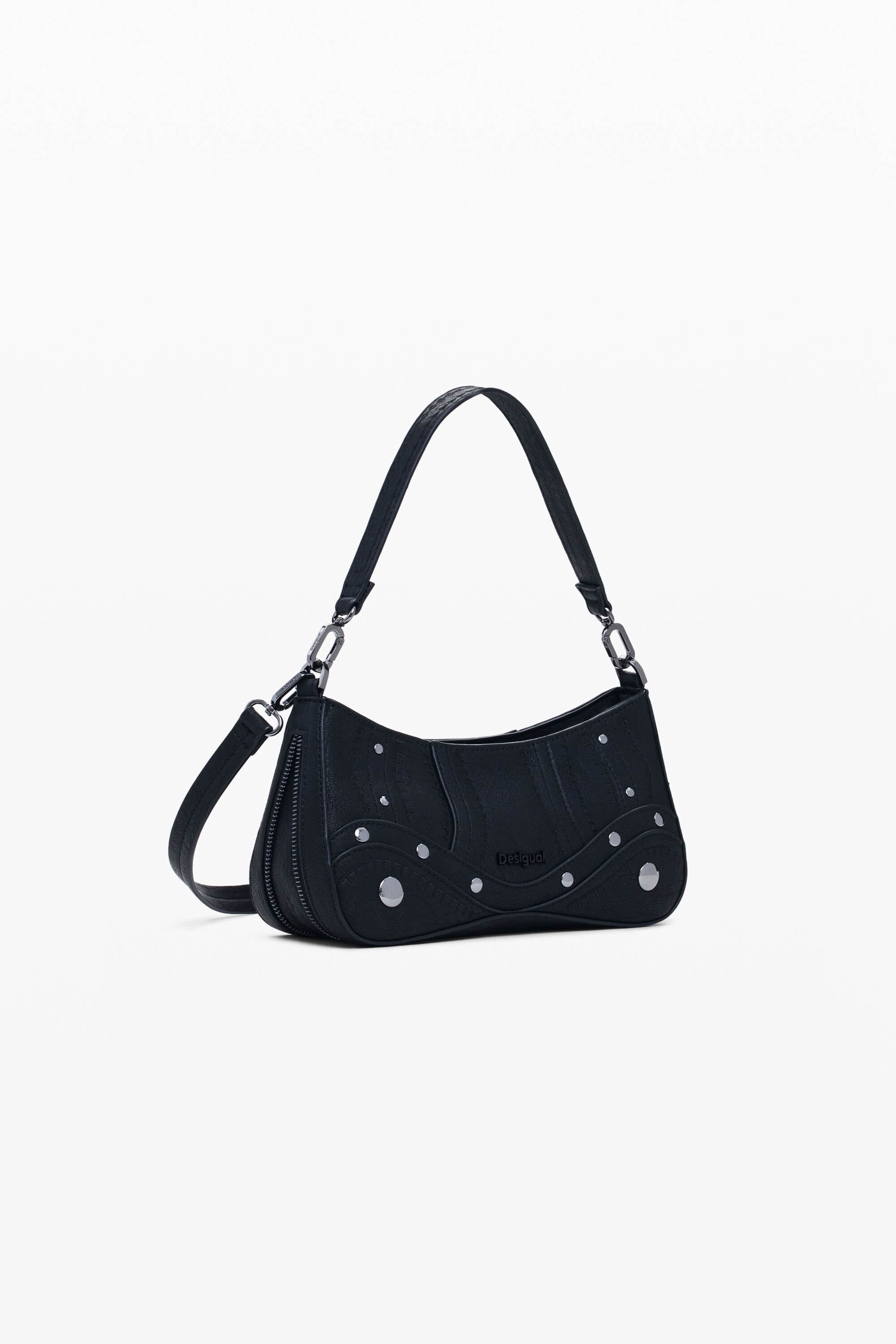 Desigual スタッズ付き刺繍小型バッグ In Black