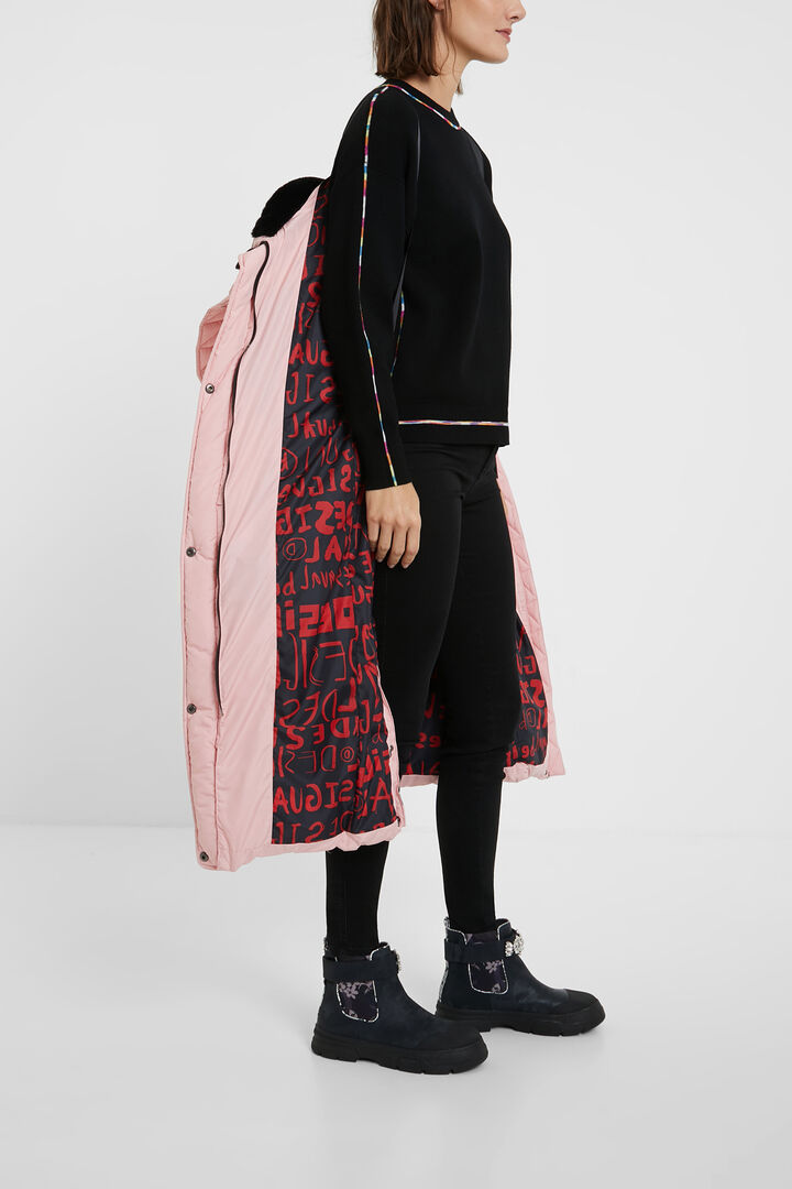 Long straight padded coat | Desigual