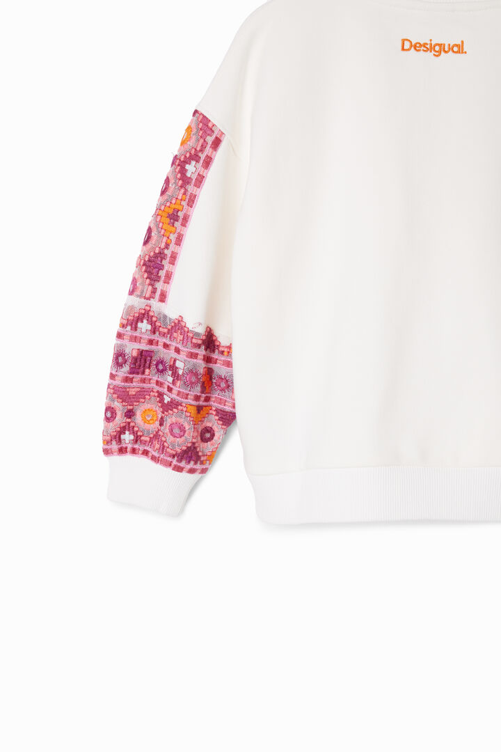 Sweat-shirt froncé broderies | Desigual