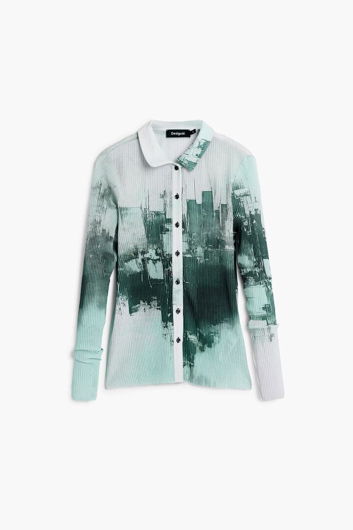 Textured buttoned T-shirt | Desigual