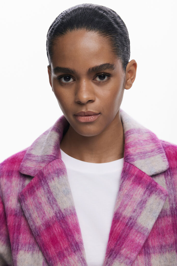 Rosa karierter Mantel | Desigual