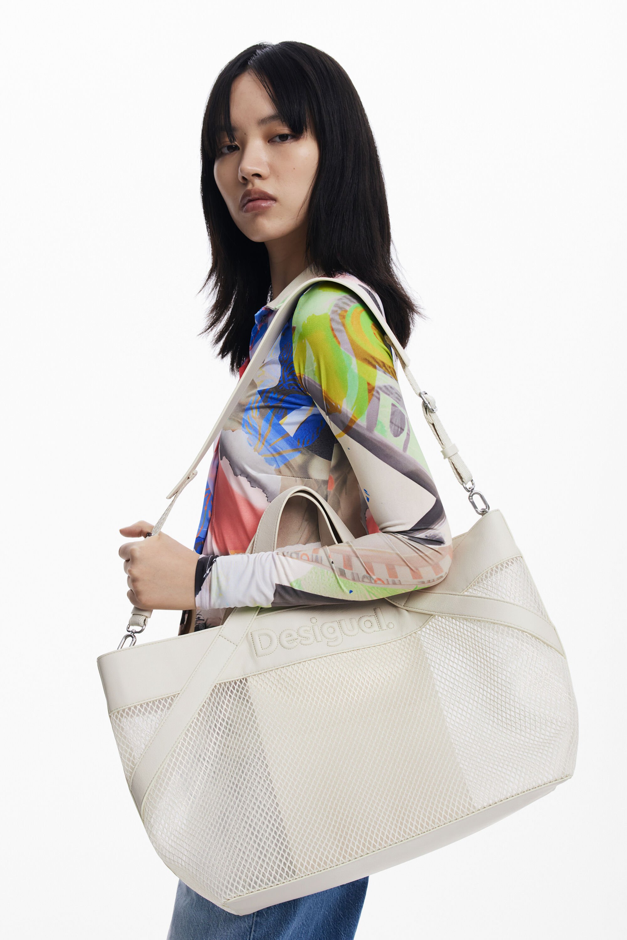 Large mesh shopper bag I Desigual.com