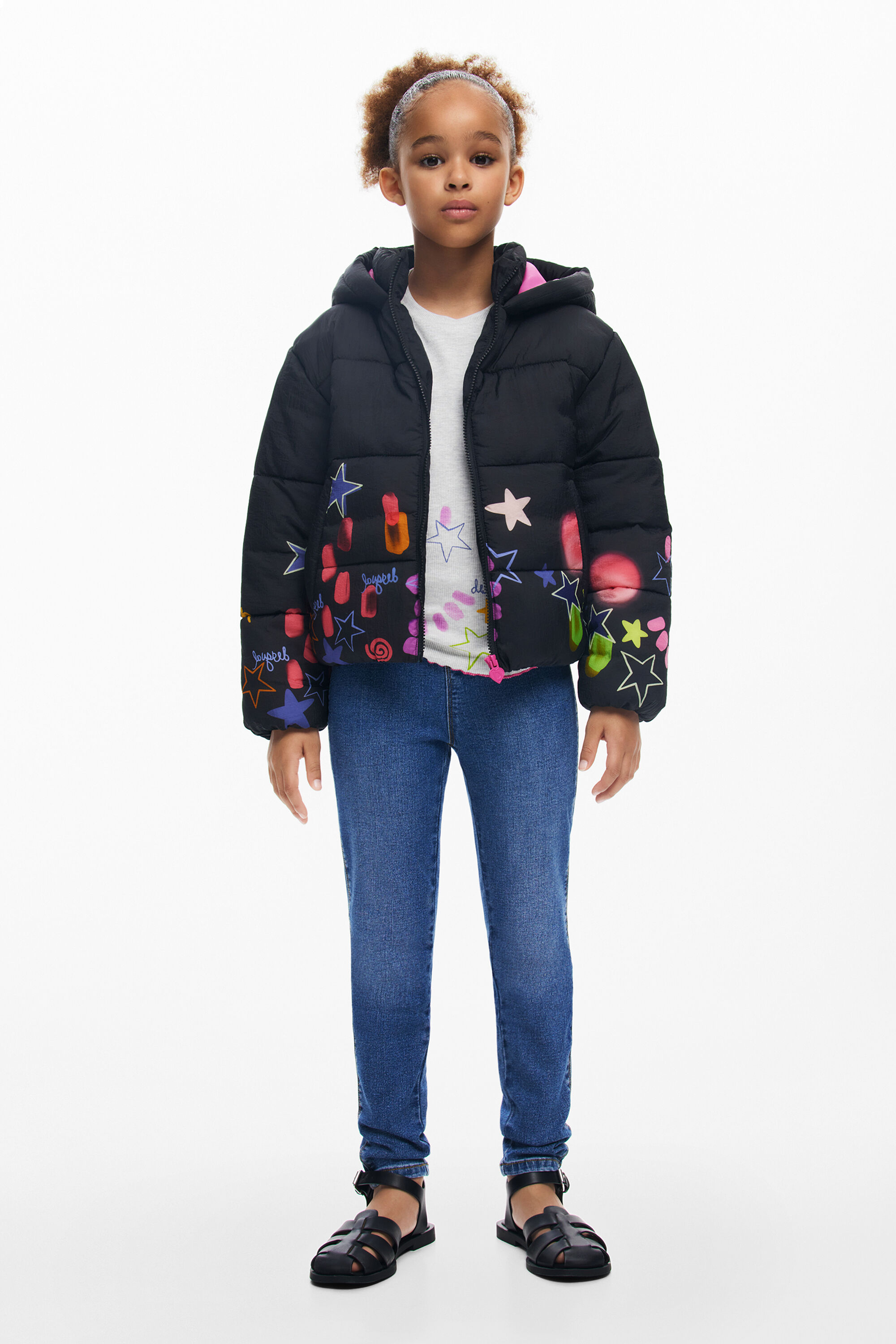 Star quilted coat