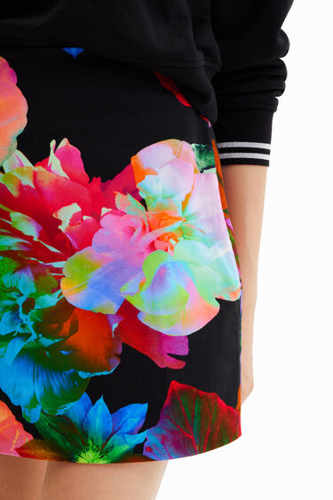 Slim floral mini skirt | Desigual