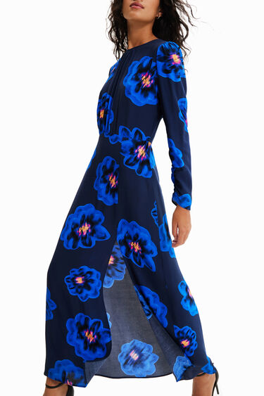 Long floral slit dress | Desigual
