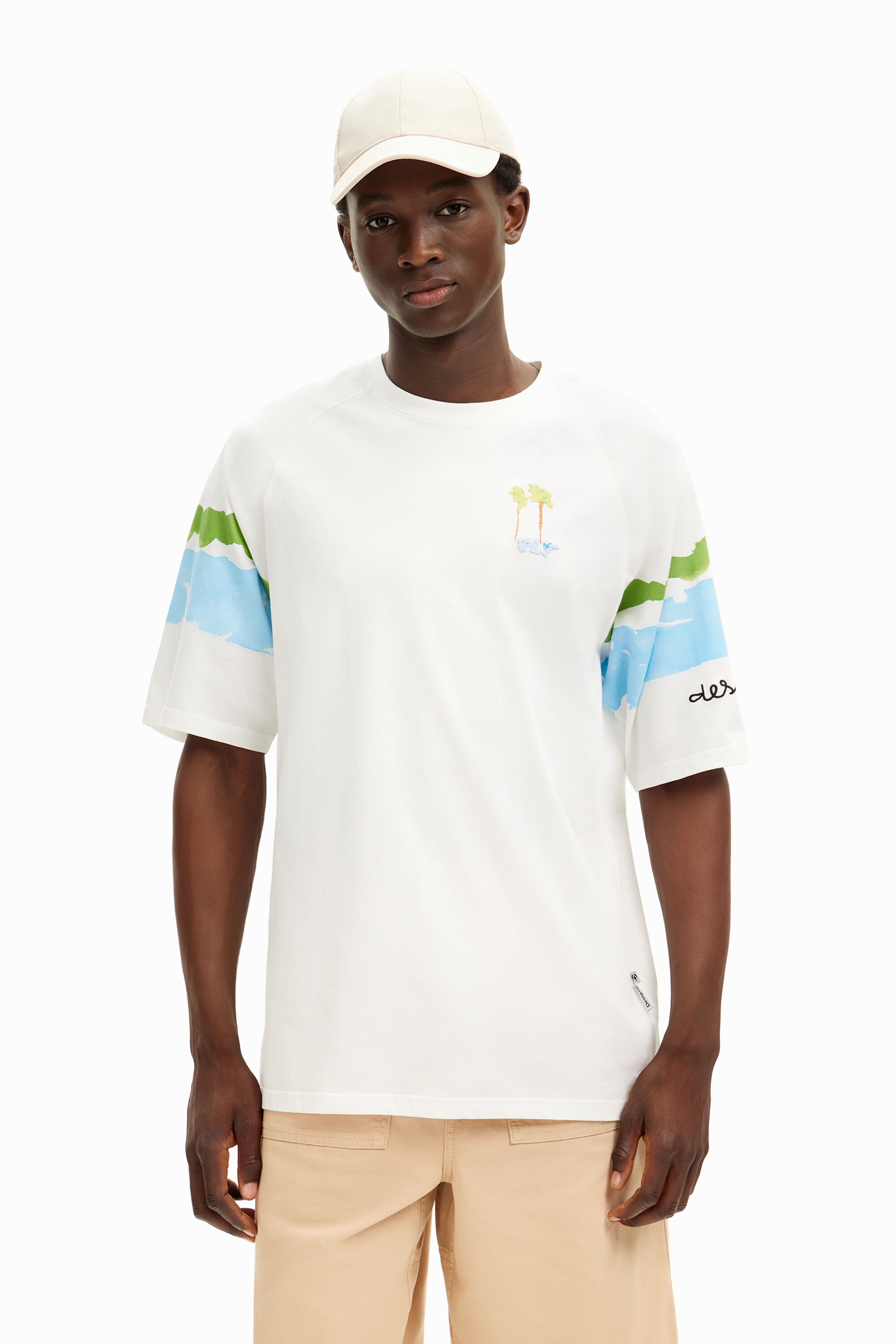 Camiseta palmeras acuarela de hombre I Desigual