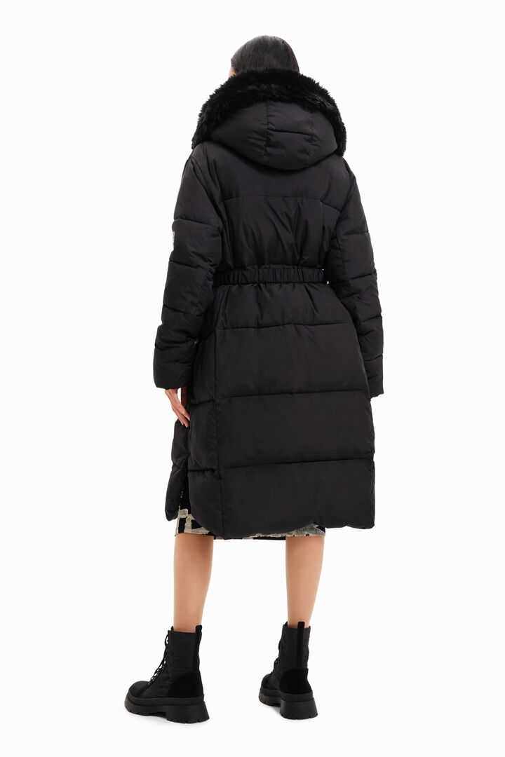 Long padded coat with belt | Desigual