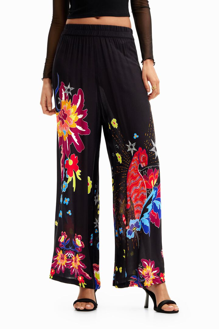 Pantalón palazzo dibujos jungla | Desigual