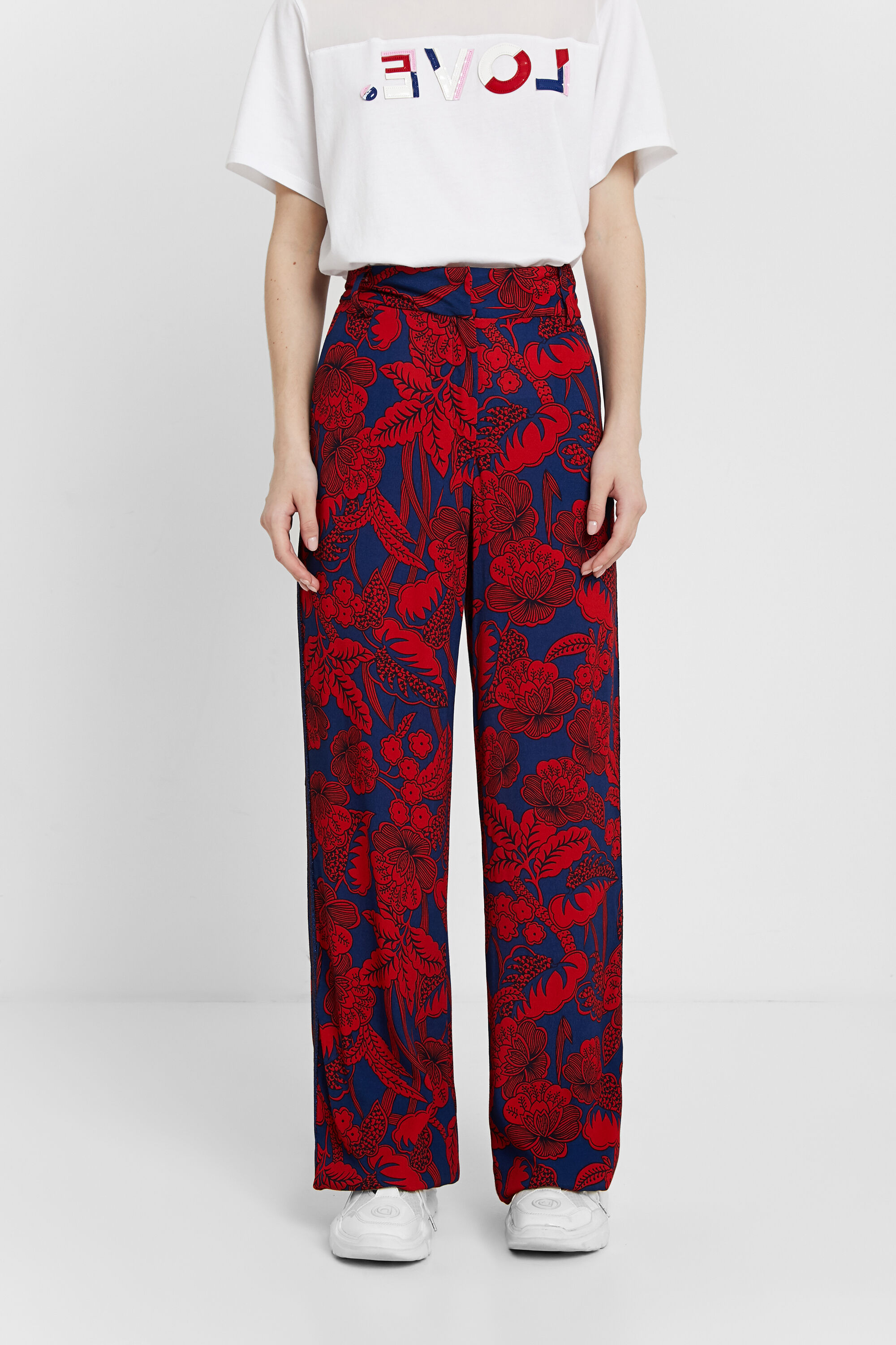Pantalon palazzo estampado floral