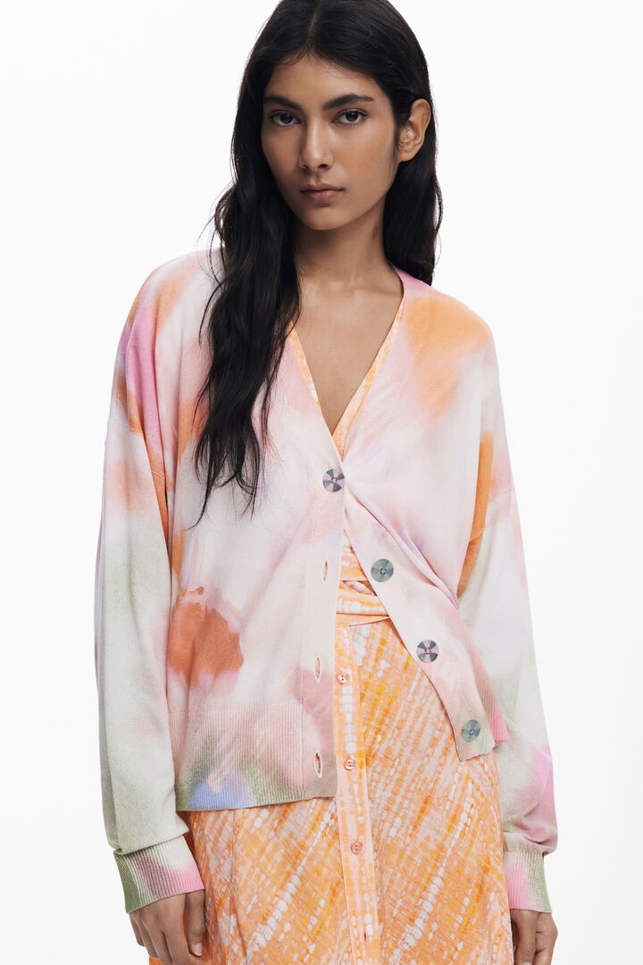 Cardigan à fleurs tie-dye | Desigual