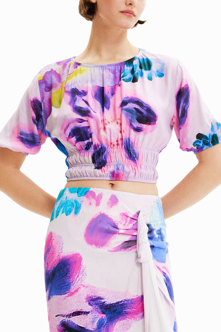 M. Christian Lacroix short floral blouse | Desigual