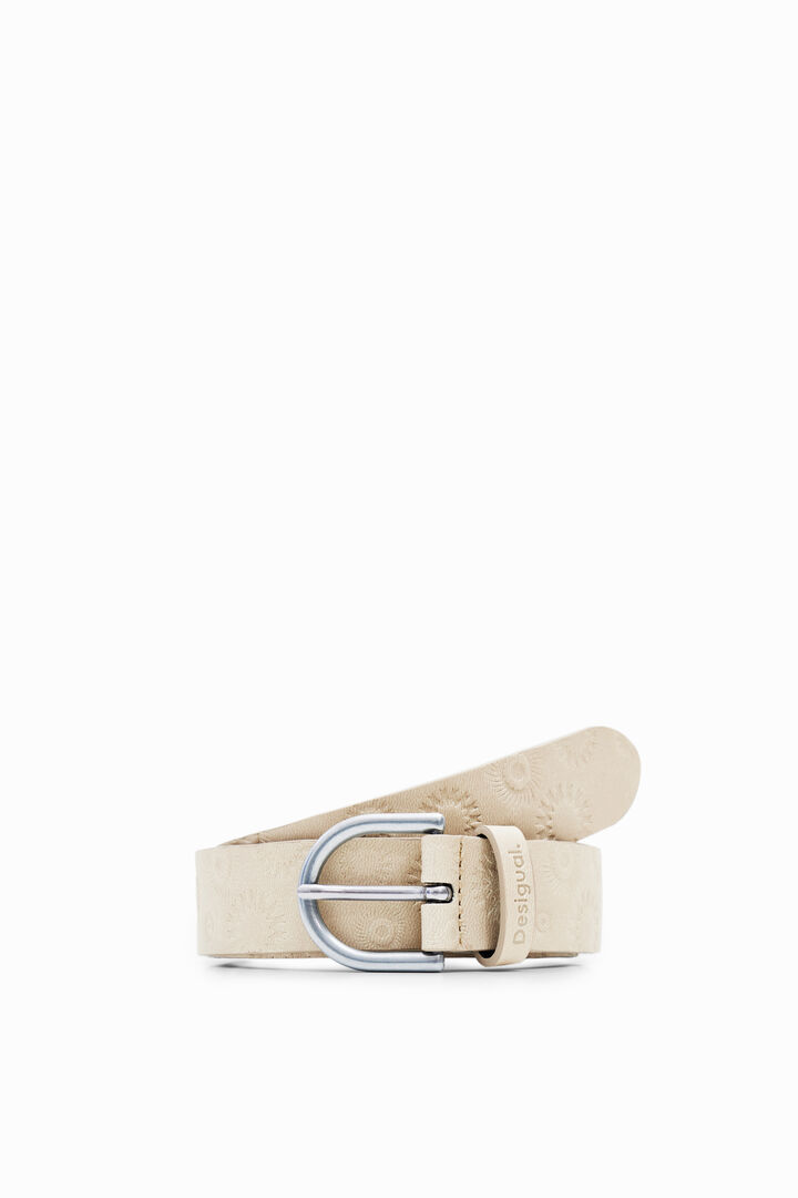 Geometric leather belt