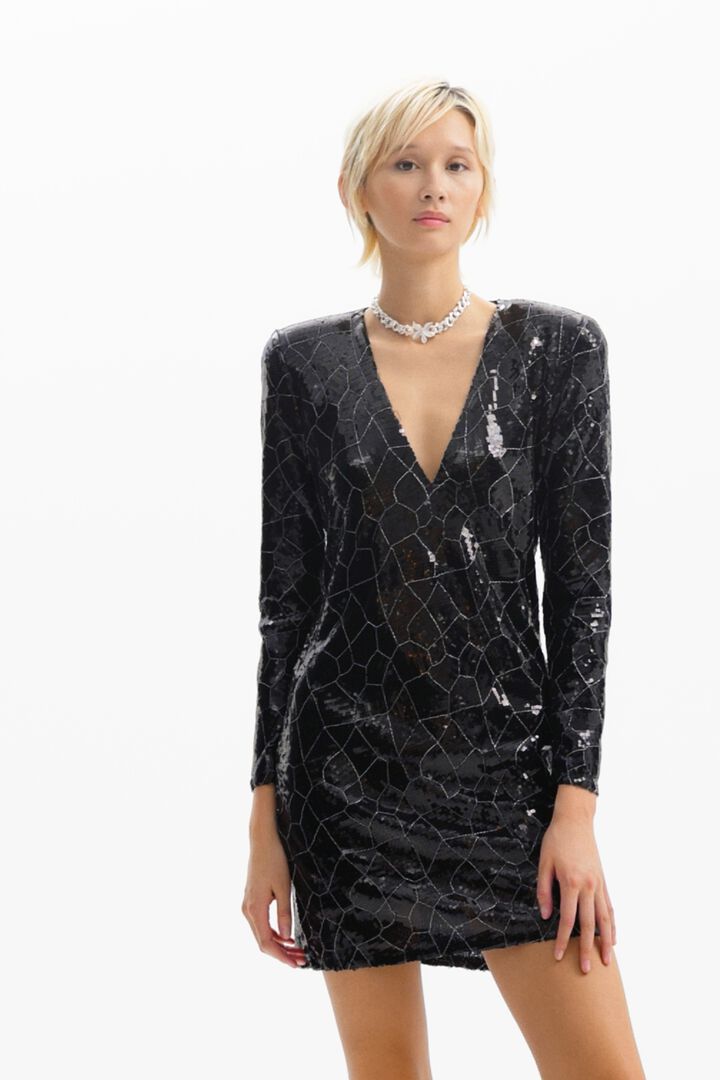 Vestido corto lentejuelas | Desigual