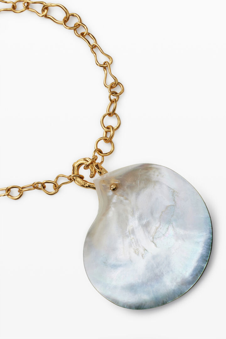 Gold-plated mother-of-pearl shell pendant Zalio | Desigual