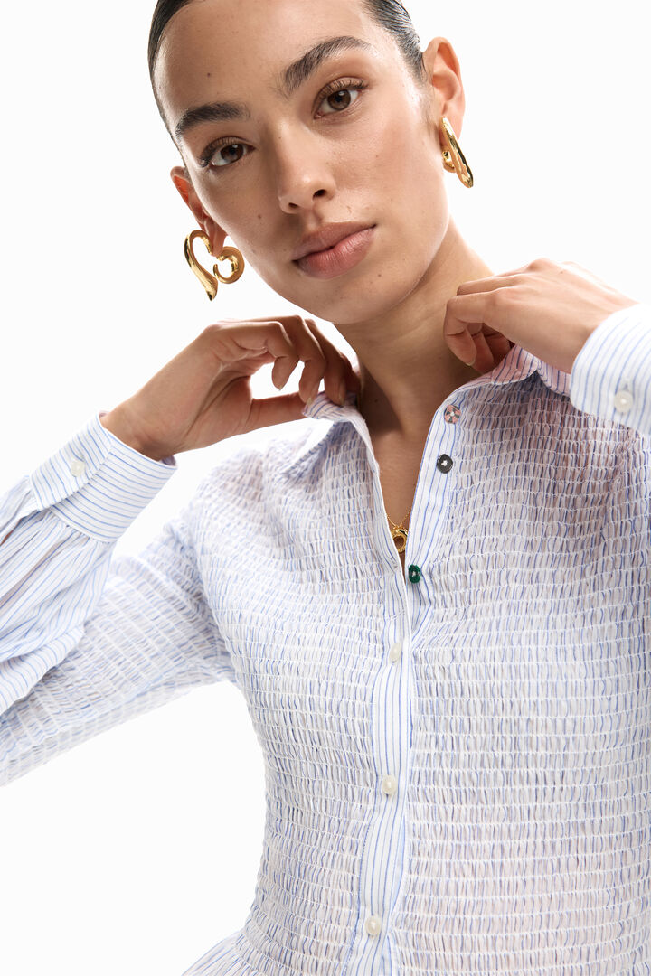 Camisa fruncida rayas | Desigual