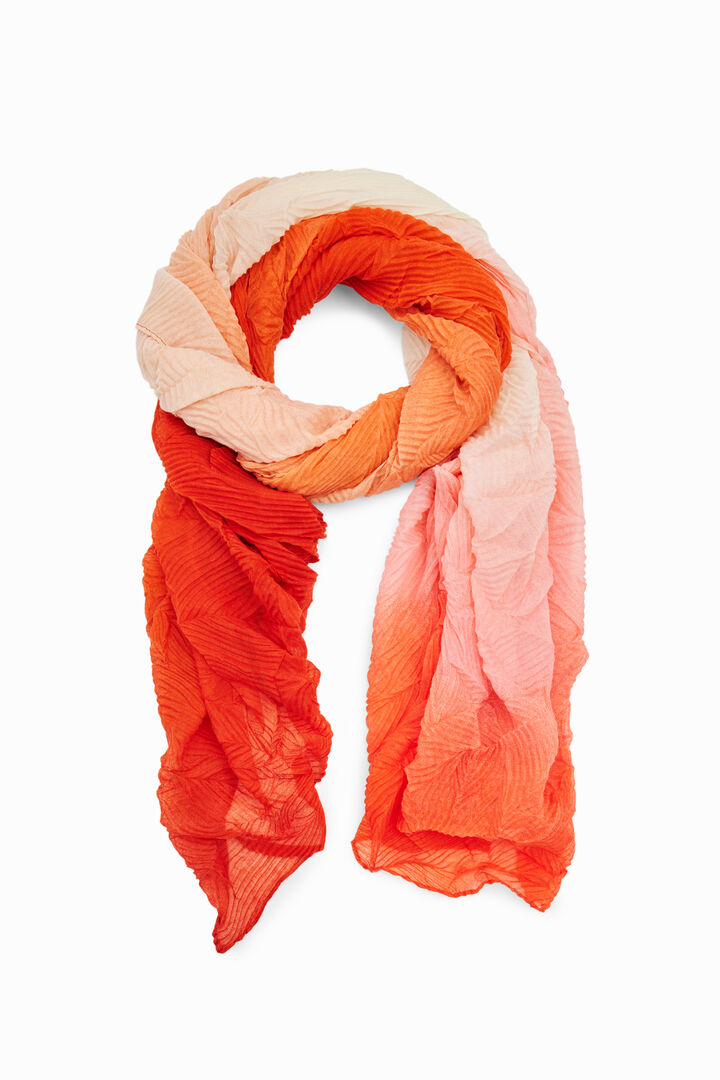 Rectangular pleated dégradé foulard