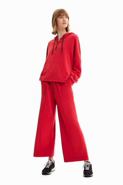 Soft-touch wide-leg trousers