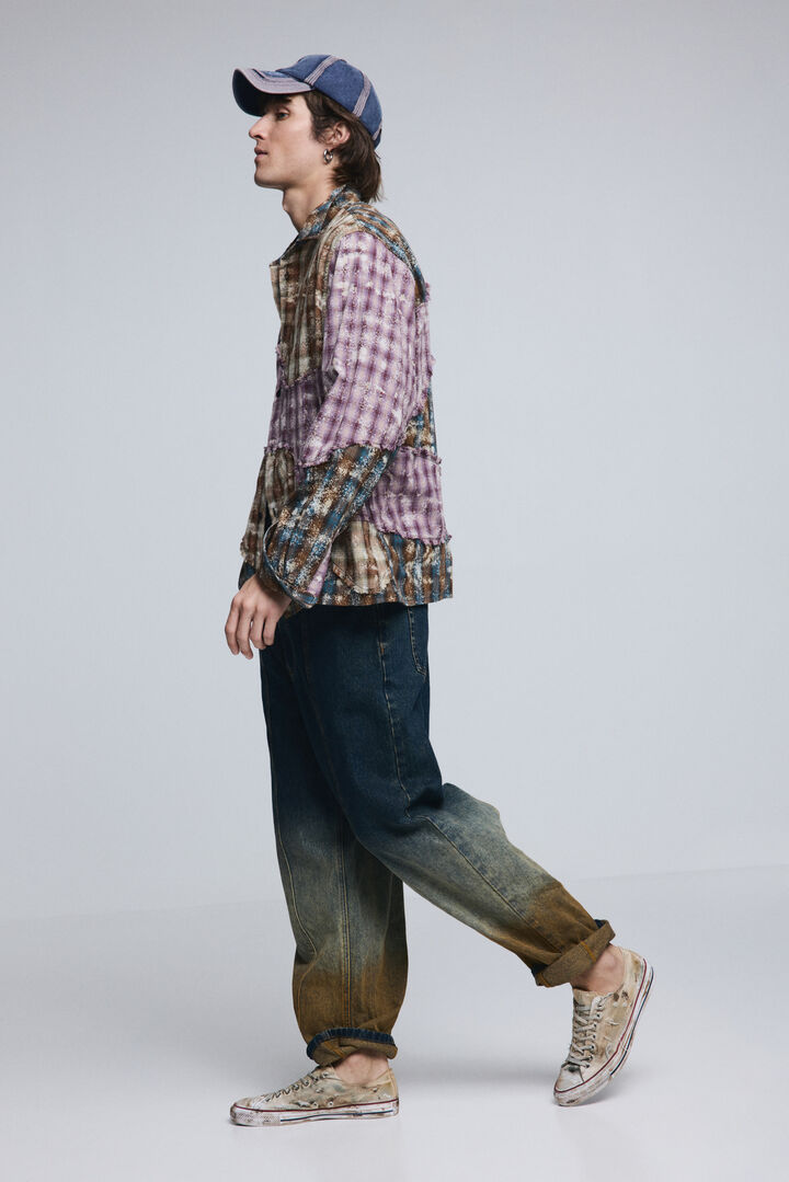 Long-sleeve shirt with patchwork checks | Desigual