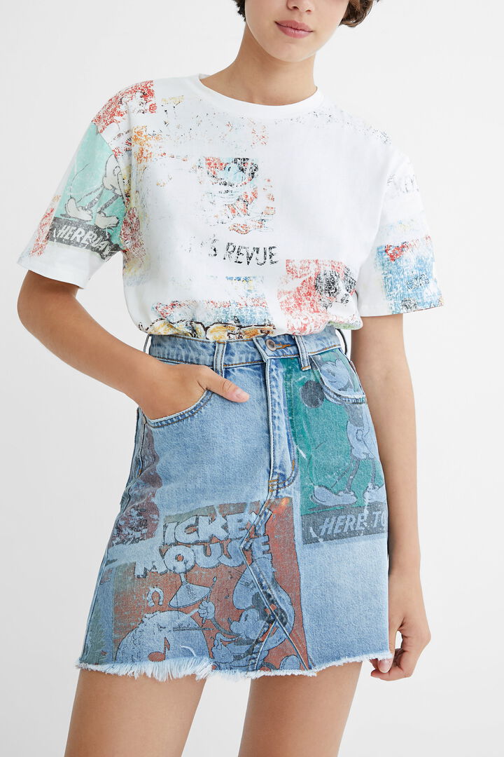 Denim mini-skirt illustrations - Mickey Mouse | Desigual
