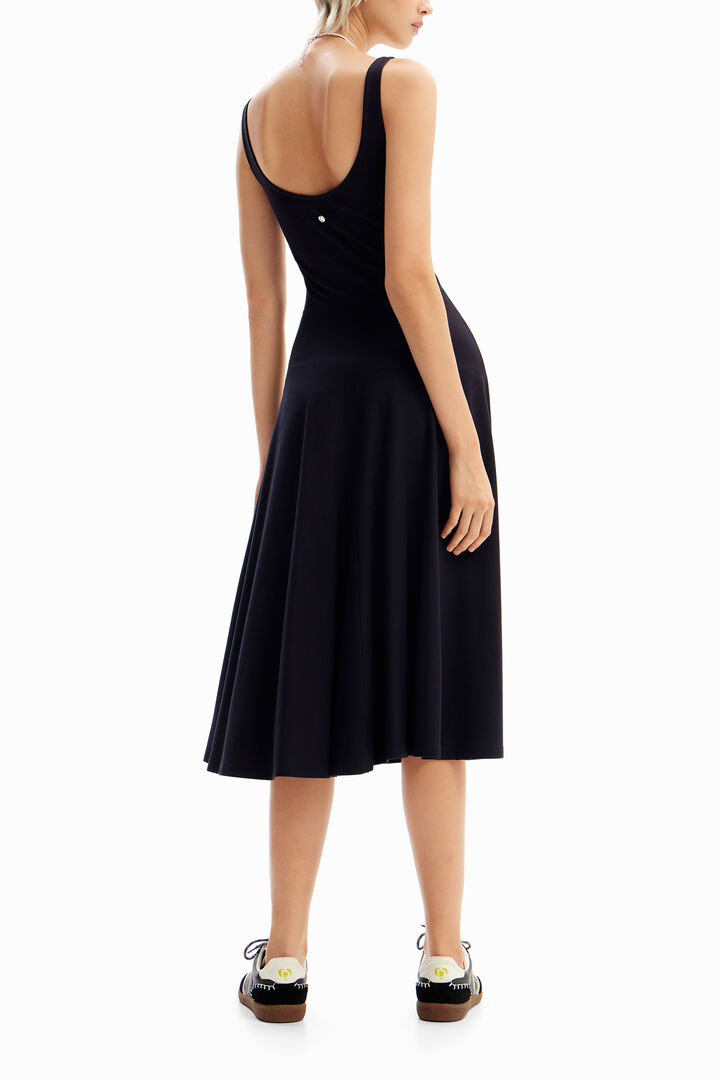 Robe midi unie bretelles | Desigual