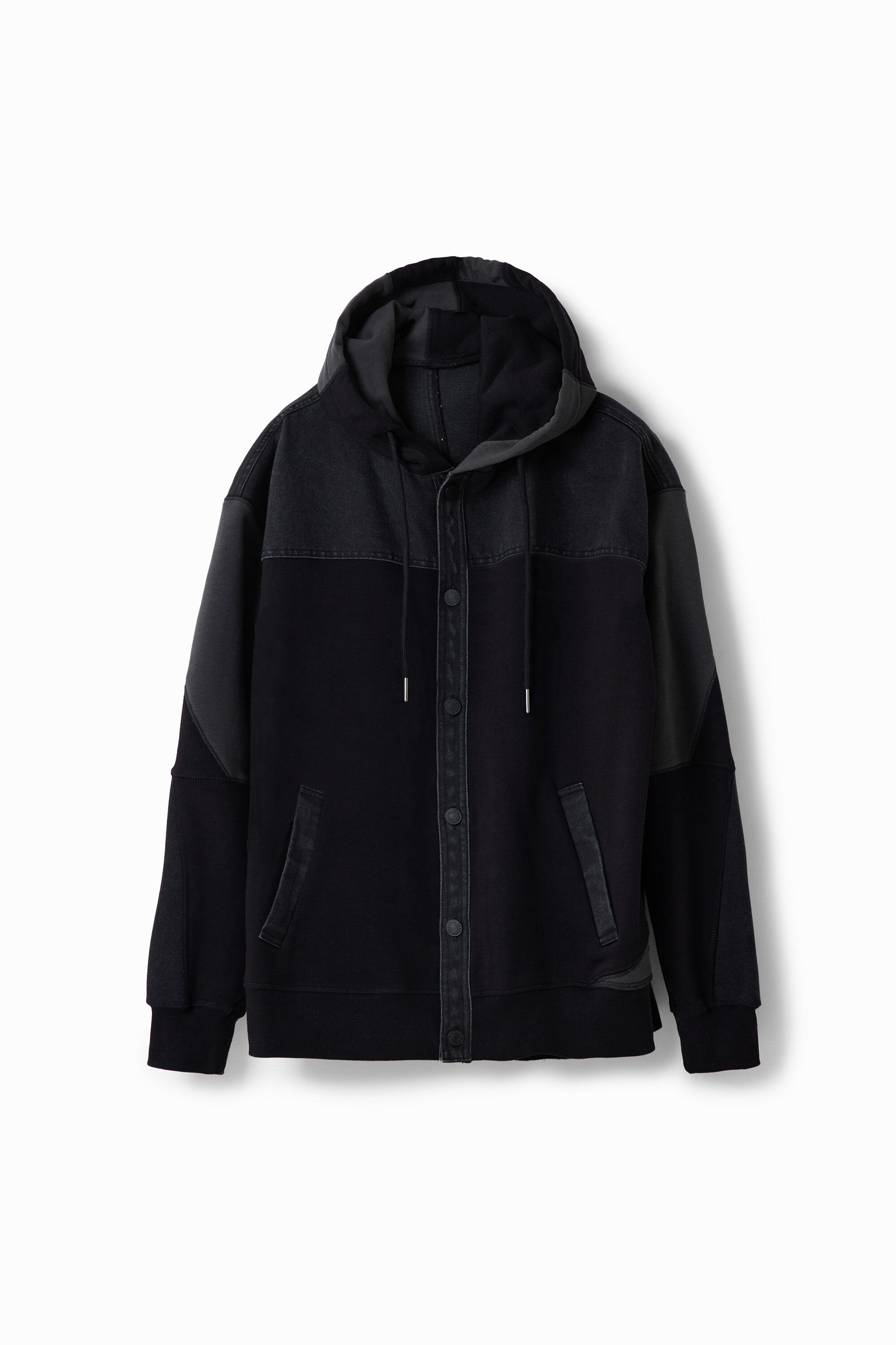 Black denim hoodie clearance