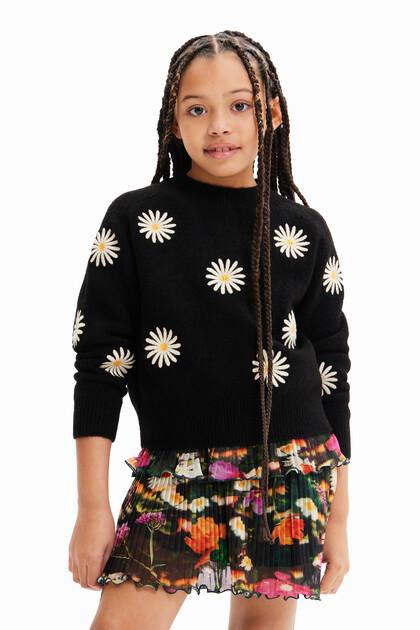 Maglione maglia floreale