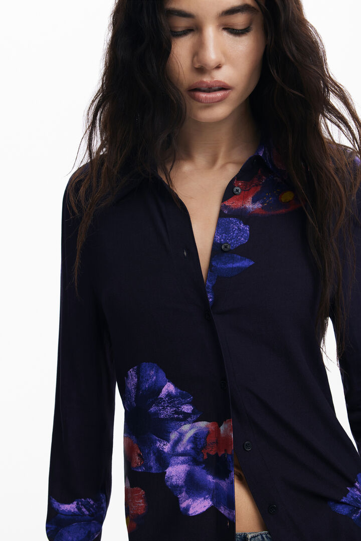Gathered floral fluid shirt | Desigual