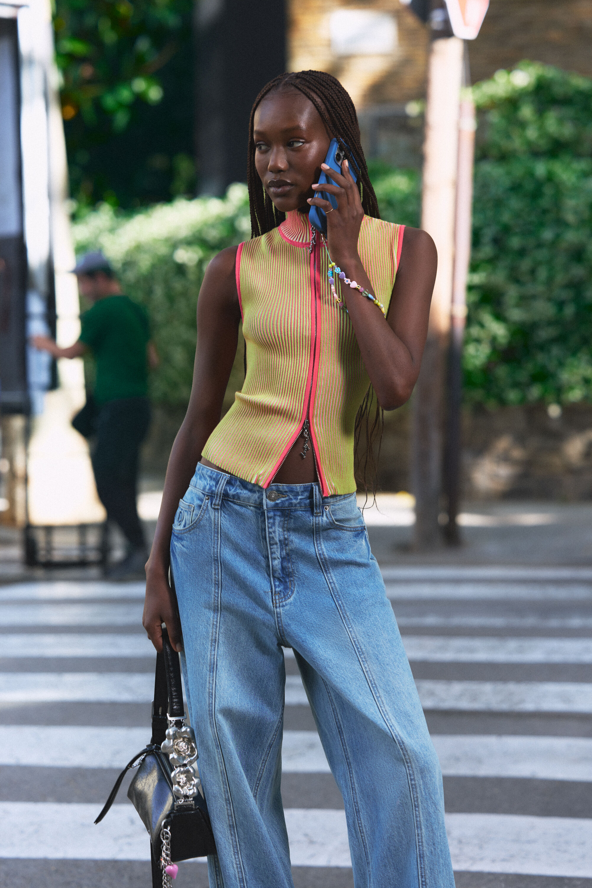 Iridescent knit zip-up T-shirt yellow Women's I Desigual.com