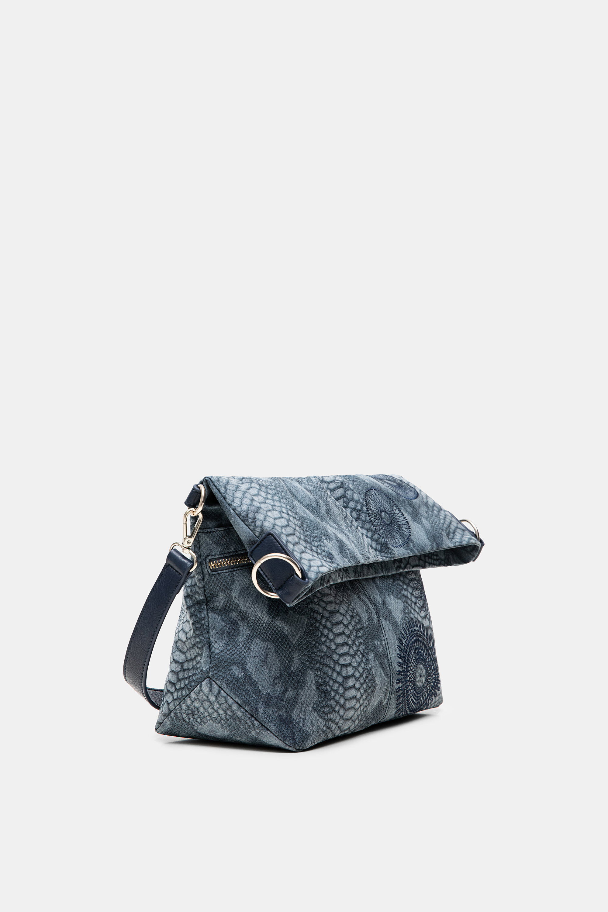 Snakeskin effect shoulder bag