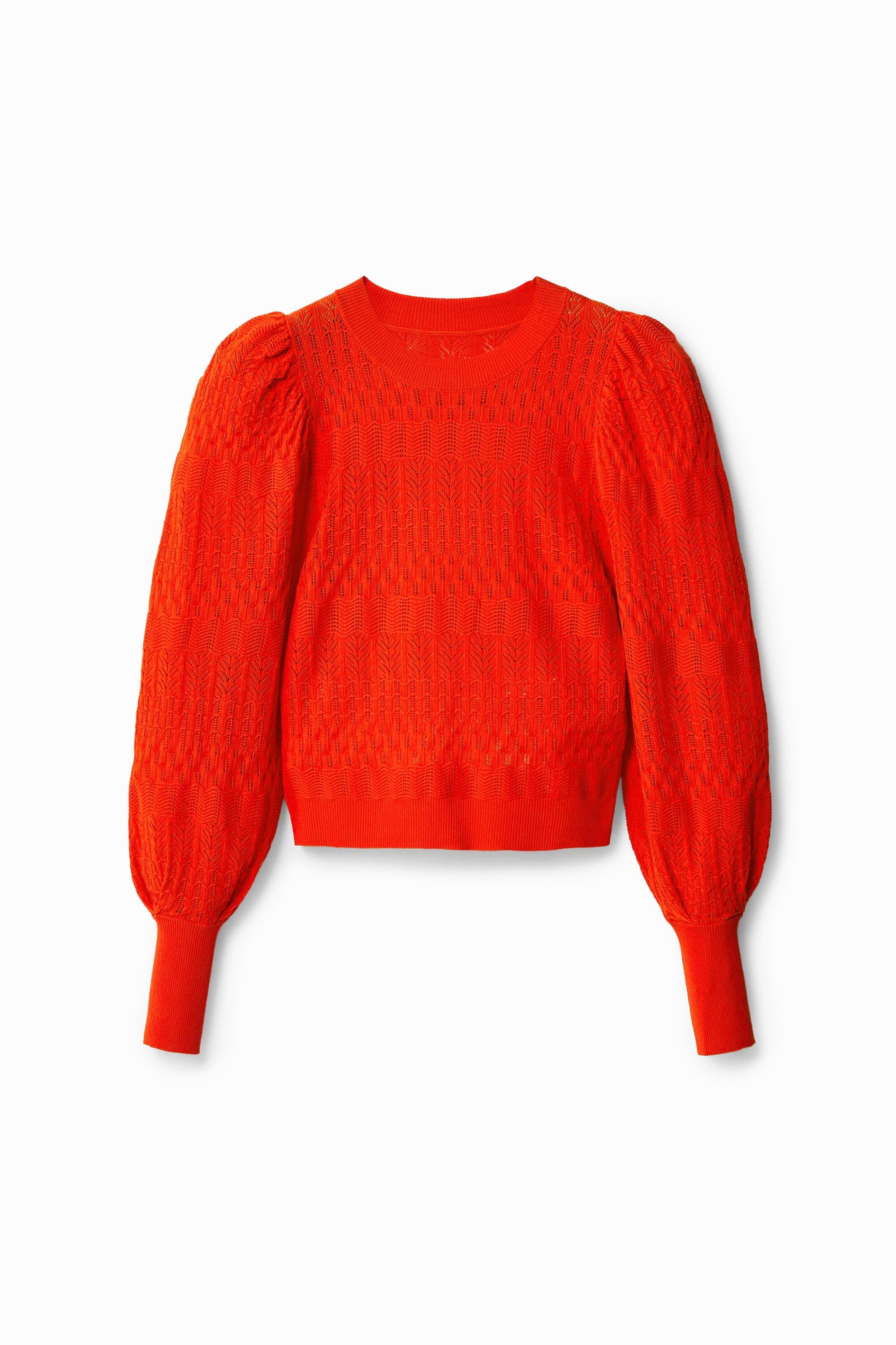 Desigual Gehaakte trui met reliëf - ORANGE