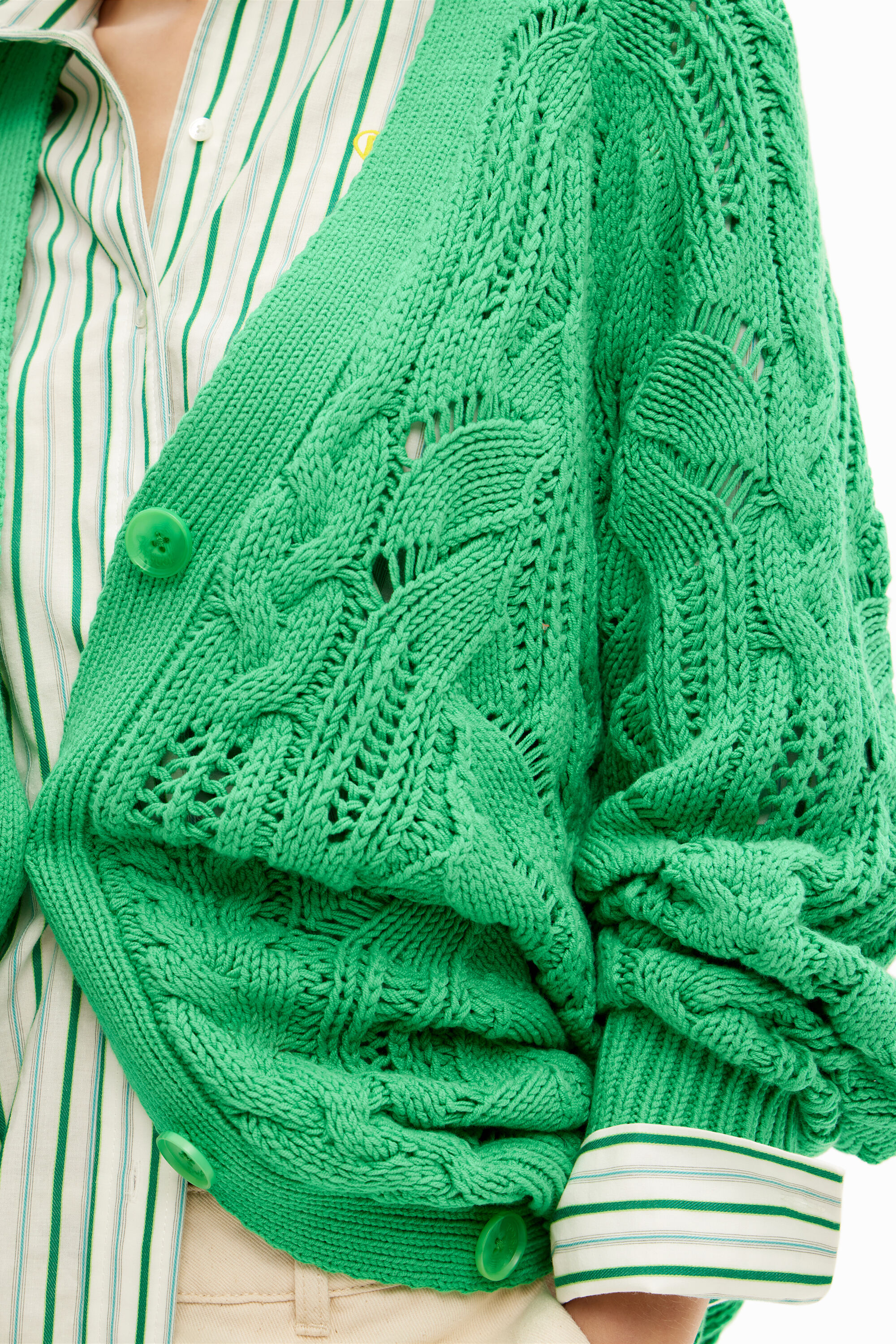Oversize openwork cardigan