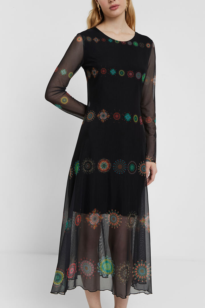 Vestido doble capa tul | Desigual